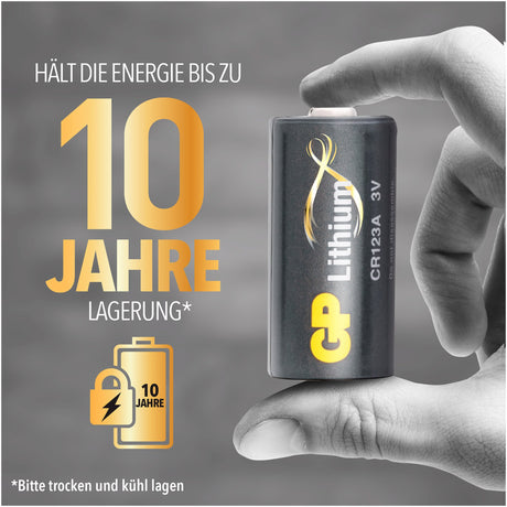 GP Batteries 3V 1400mAh CR123A Batterie GP Lithium (4 Stück)
