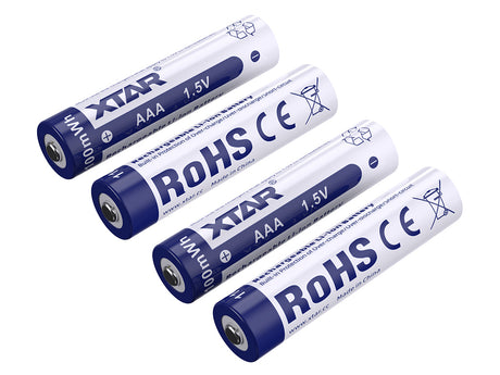 XTAR AAA 1,5V 1100mWh (ca. 700mAh) LI-Ion Akku mit Aufbewahrungsbox (4 Stück)