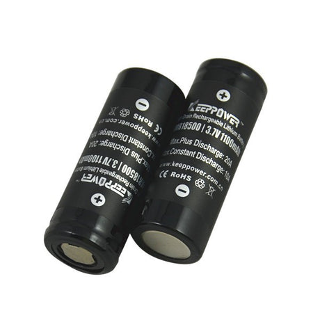 Keeppower IMR18500 3,7V 1100mAh Flat Top (10A) Li-Ion Akku