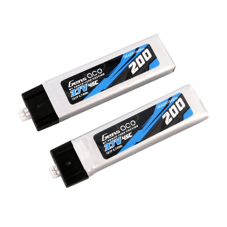 Gens Ace 200mAh 3.7V 45C 1S1P Lipo Akku (2 Stück)