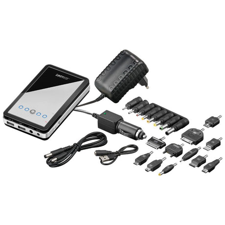 Tecxuz Universal-Powerbank integrierter Li-Po-Akkus (2 x USB, 1 x Buchse)