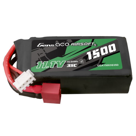 Gens Ace 35C 1500 mAh 3S1P 11,1 V Airsoft Lipo Akku mit T-Stecker