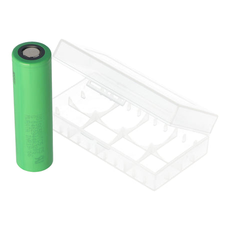 Sony Konion US18650VTC5 - 2600mAh, 3,6V - 3,7V min. 2500mAh typ. 2600mAh maximal 30A Stromabgabe (Flat Top) inkl. Akkuschutzbox