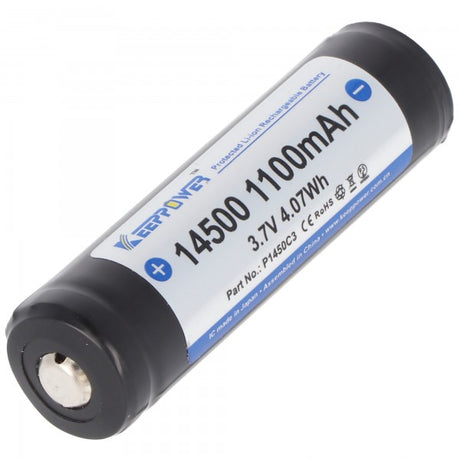 Keeppower Akku 14500 3,7V 1100mAh Li-Ion Akku PCB geschützt P1450C3