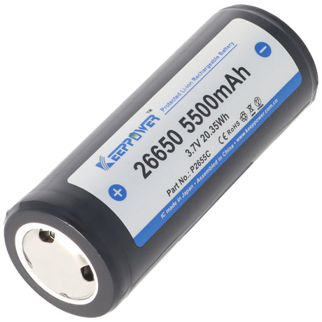 Keeppower 26650 3,7V 5500mAh PCB geschützt Li-Ion Akku