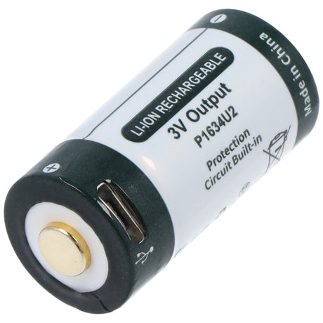 KEEPPOWER RCR123A mit Micro USB Ladebuchse, Li-Ion Akku, 3V, 1000mAh, 3000mWh, mit Aufbewahrungsbox und Doppel-Micro USB-C Ladekabel (2 St.)