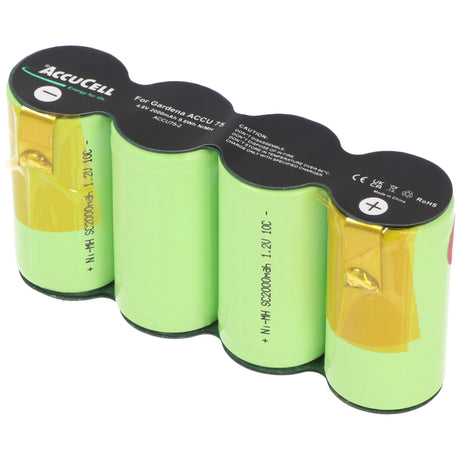 AccuCell Accu75 Akku passend für Gardena ACCU 75 mit Faston 2,8 und 4,8mm