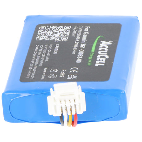 AccuCell Akku kompatibel für Garmin 361-00063-00, Garmin Motorrad BMW Navigator V, 7,4 Volt 920mAh