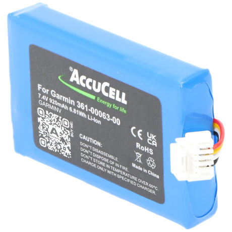 AccuCell Akku kompatibel für Garmin 361-00063-00, Garmin Motorrad BMW Navigator V, 7,4 Volt 920mAh