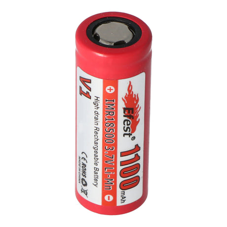 Efest IMR 18500 V1 3,7V 1100mAh (Pluspol flach) Li-Mn Akku