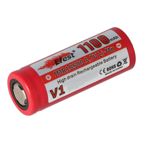 Efest IMR 18500 V1 3,7V 1100mAh (Pluspol flach) Li-Mn Akku