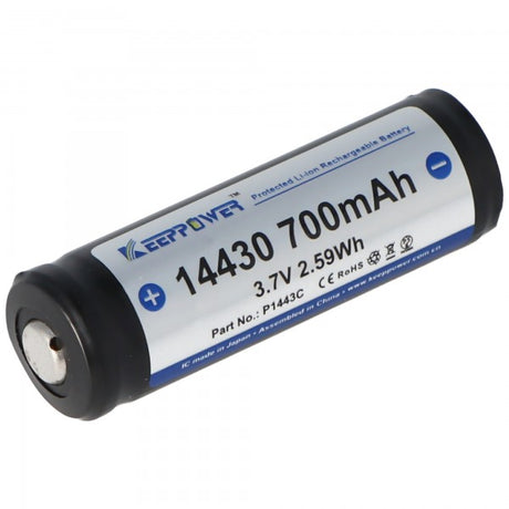 Keeppower 14430 3,7V 700mAh geschützt Li-Ion Akku