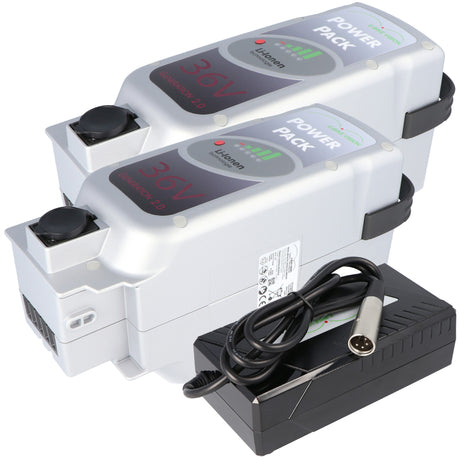 E-Bike Vision Power Pack Akku kompatibel zum 36V 17Ah 612Wh Panasonic Deluxe-Antriebssystem inklusive 1x Schnell-Ladegerät 4A ( 2 St.)