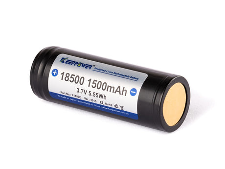 Keeppower 18500 - 1500mAh, 3,6V - 3,7V Li-Ionen-Akku geschützt