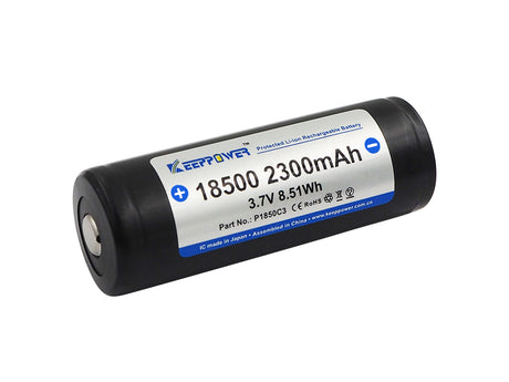 Keeppower 18500 Li-Ion Akku 3,6V - 3,7V mit 2300mAh und Integrierte PCB Schutzelektronik P1850C3
