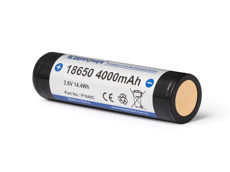 Keeppower 18650 - 4000mAh 3,6V - 3,7V Li-Ion-Akku geschützt (Pluspol erhöht) P1840C