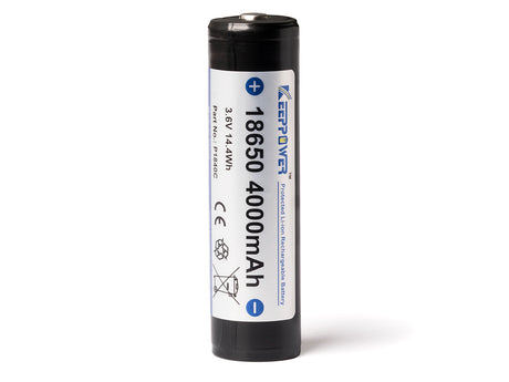 Keeppower 18650 - 4000mAh 3,6V - 3,7V Li-Ion-Akku geschützt (Pluspol erhöht) P1840C