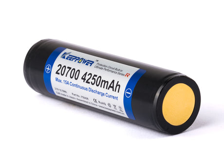 Keeppower 21700/20700 R 15A - 4250mAh 3,6V - 3,7V Li-Ion-Akku PCB geschützt