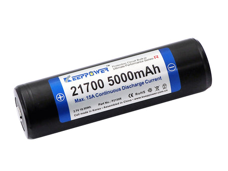 Keeppower 21700 R 15A 5000mAh 3,6V - 3,7V Li-Ion-Akku PCB geschützt (Pluspol erhöht)