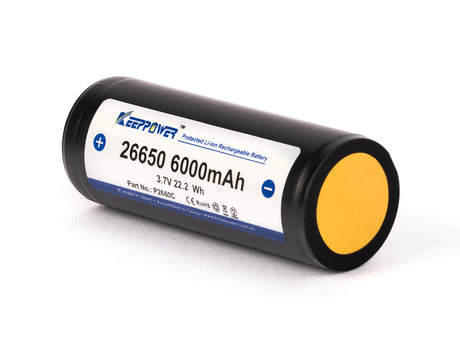 Keeppower 26650 - 6000mAh, 3,6V - 3,7V Li-Ion-Akku PCB geschützt
