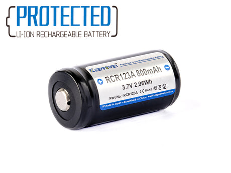 Keeppower RCR123A 16340 - 800mAh, 3,6V - 3,7V Li-Ionen-Akku geschützt