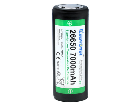 Keeppower 26650 *7000mAh 3,6V-3,7V Li-Ionen-Akku für niedrige Temperaturen
