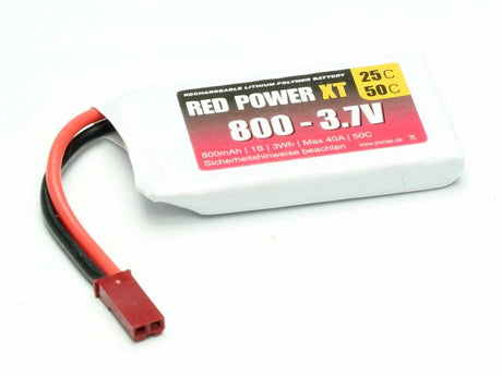 Pichler RED POWER LiPo Akku 800mAh – 3,7V 1S mit JST/BEC Stecker