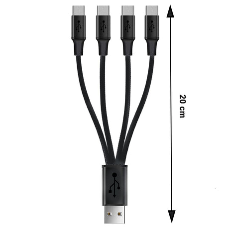 USB-Verteiler Typ-A zu 4 x Micro USB 20cm 2,1A