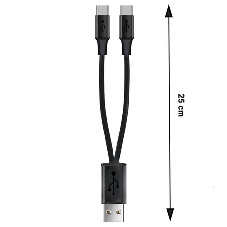 USB Verteiler Type-A zu 2 x Micro USB 25cm 2.1A