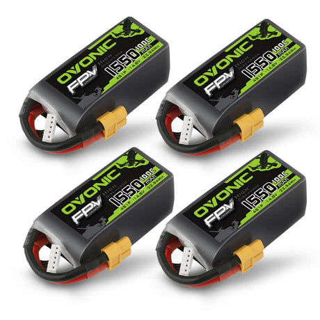 Ovonic 4S 1550mAh 100C LiPo-Akku 14,8V FPV XT60-Stecker (4 St.)