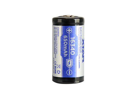 Xtar 16340 (LIR123A) - 650mAh 3,6V - 3,7V Li-Ion-Akku geschützt