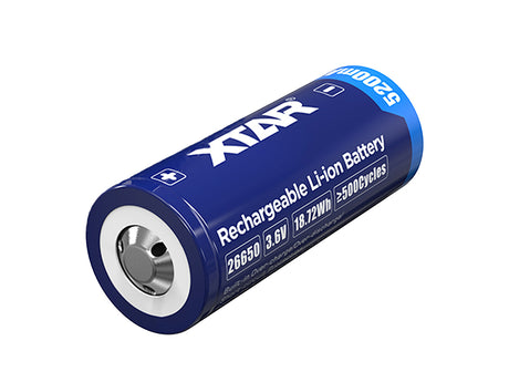 XTAR 26650 - 5200mAh, 3,6V - 3,7V Li-Ion-Akku PCB geschützt