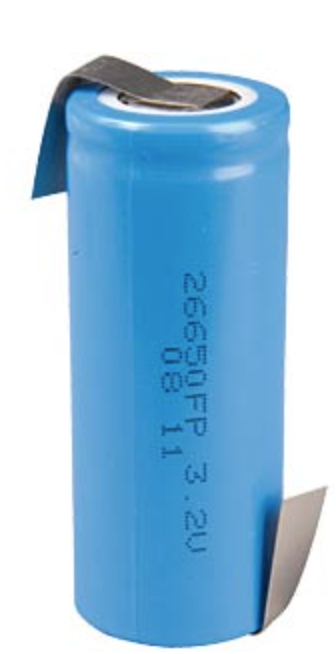 AccuCell IFR22650 3,2Volt bis 3,3 Volt 2000mAh LiFePO4 Akku Lötfahne Z-Form