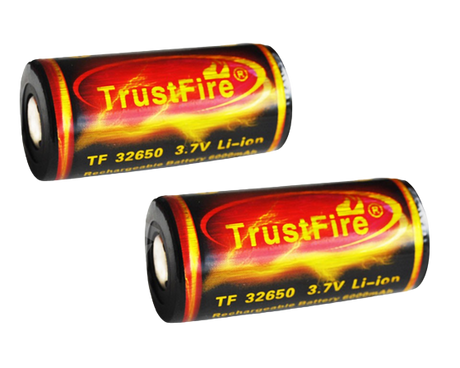 Trustfire 32650 6000mAh 3,6V - 3,7V geschützter Li-Ionen-Akku - 2 Stück