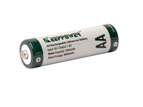 Keeppower AA 1,5 V Li-Ion-Akku mit 2400 mAh Konstante Spannung & Batteriewechsel-Erkennung für Verbraucher