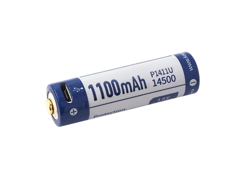 Keeppower 14500 - 1100mAh Li-Ionen 3,7V - 3,6V USB Lademöglichkeit PCB P1411U