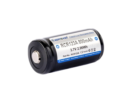 Keeppower RCR123A 16340 - 800mAh, 3,6V - 3,7V Li-Ionen-Akku geschützt