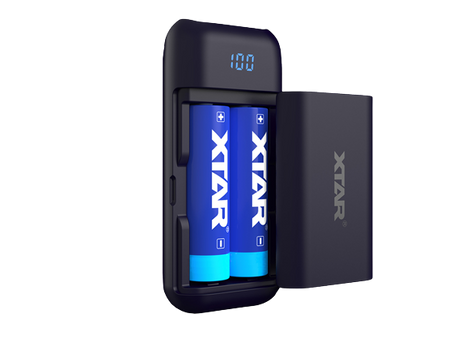 Xtar PB2 2-Schacht Li-Ion Akku Reiseladegerät & Powerbank